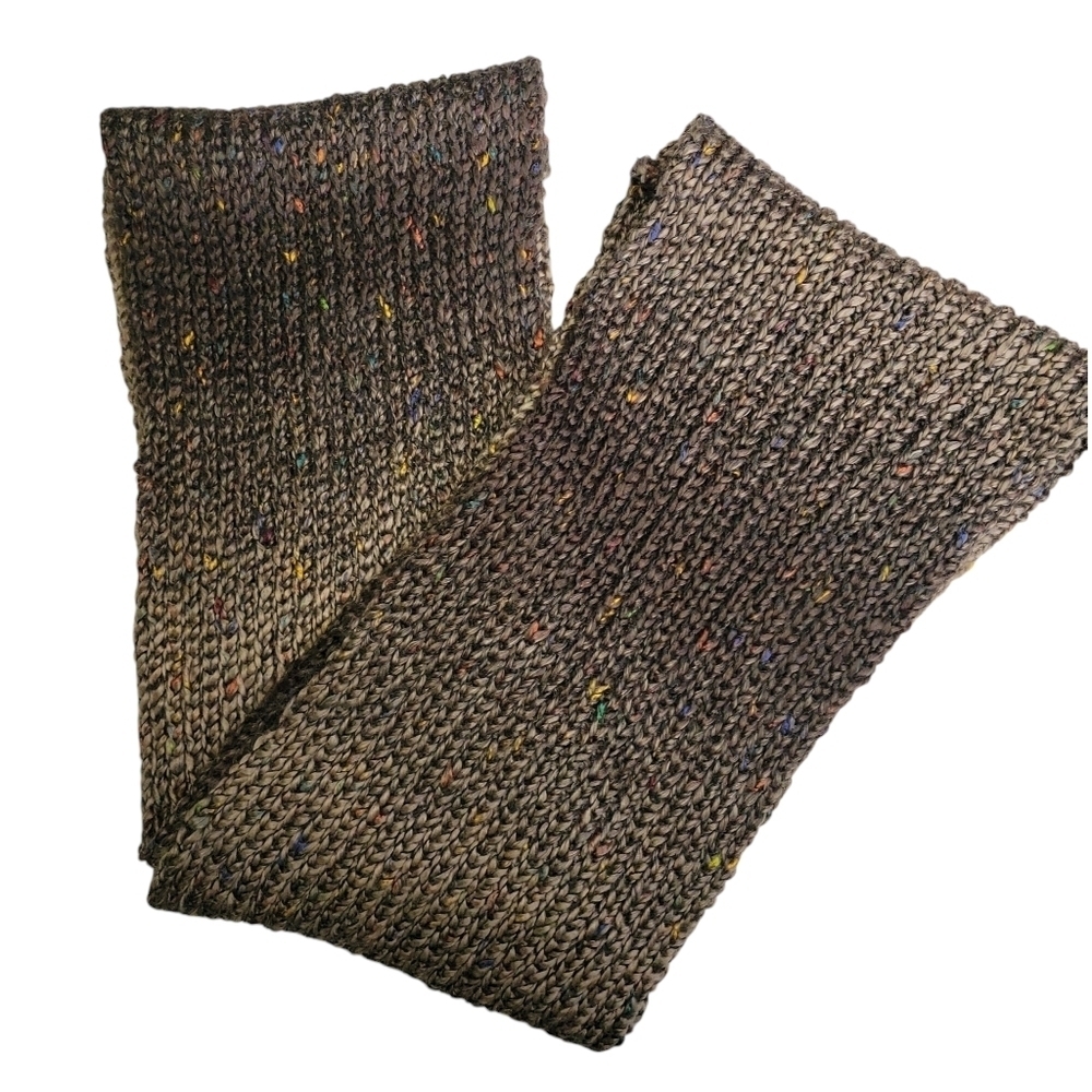 Steve Madden Knit Style Brown With‎ Multi Color Thread Infinity Scarf